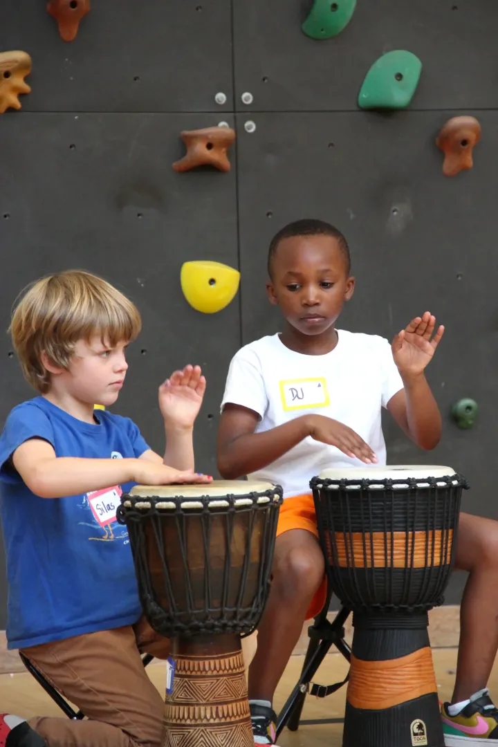 Children playing drums
